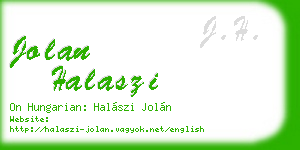 jolan halaszi business card
